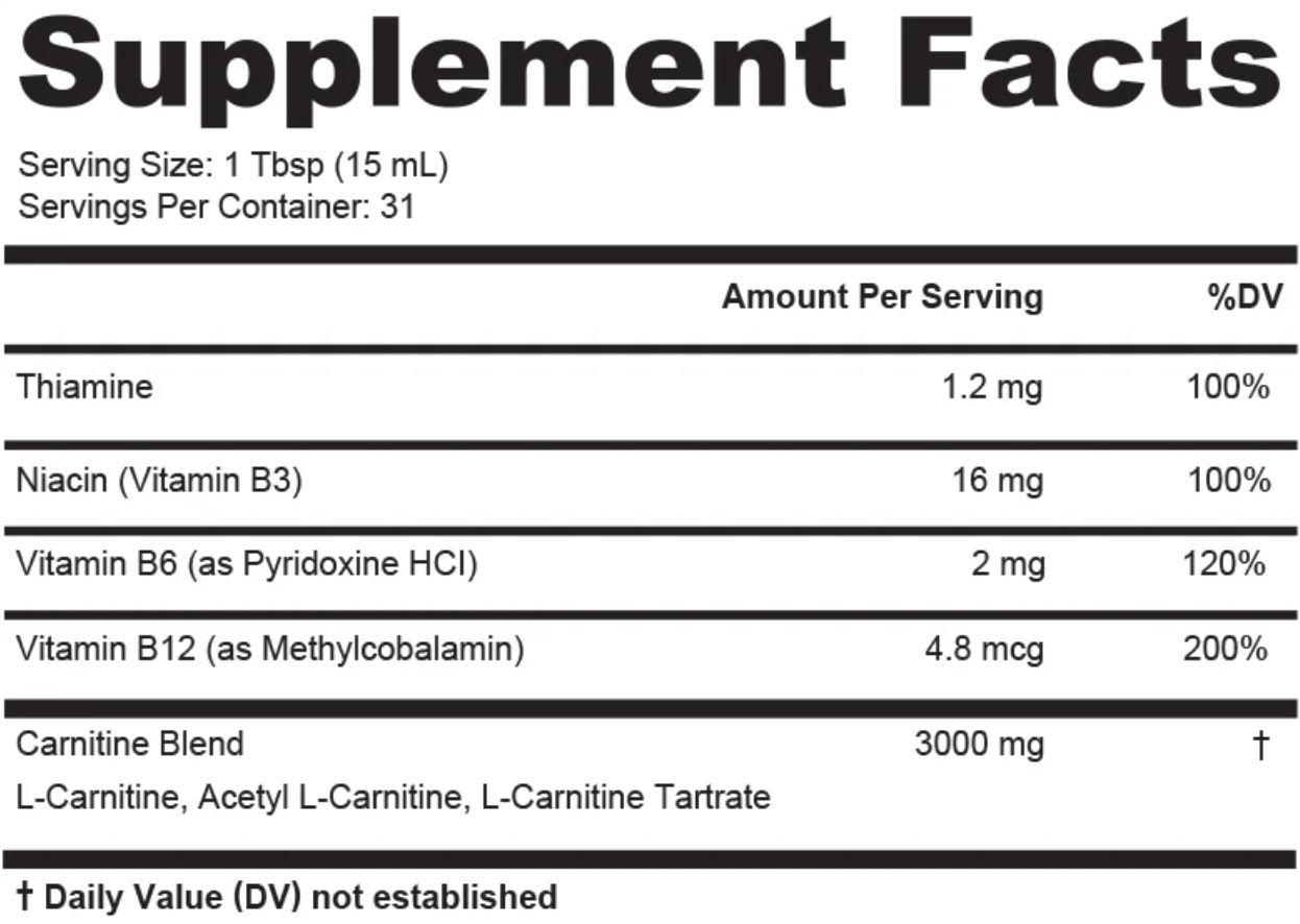 Nitrex Liquid L-Carnitine 3000: Metabolism & Energy Support